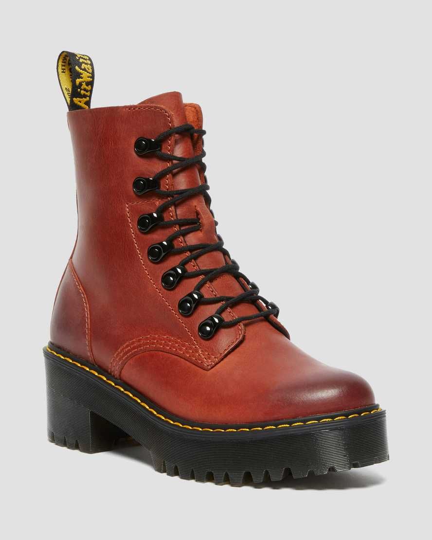 DR MARTENS Leona Wyoming Leather Platform Heeled Boots | Dr Martens (UK)