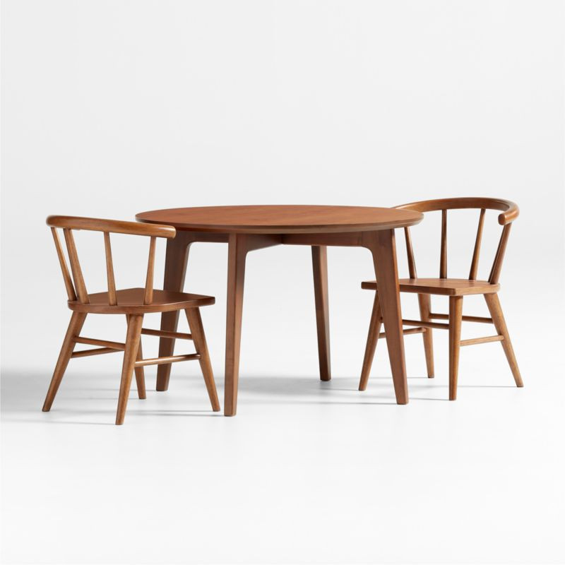 Tatum Walnut Wood Round Kids Play Table | Crate & Kids | Crate & Barrel