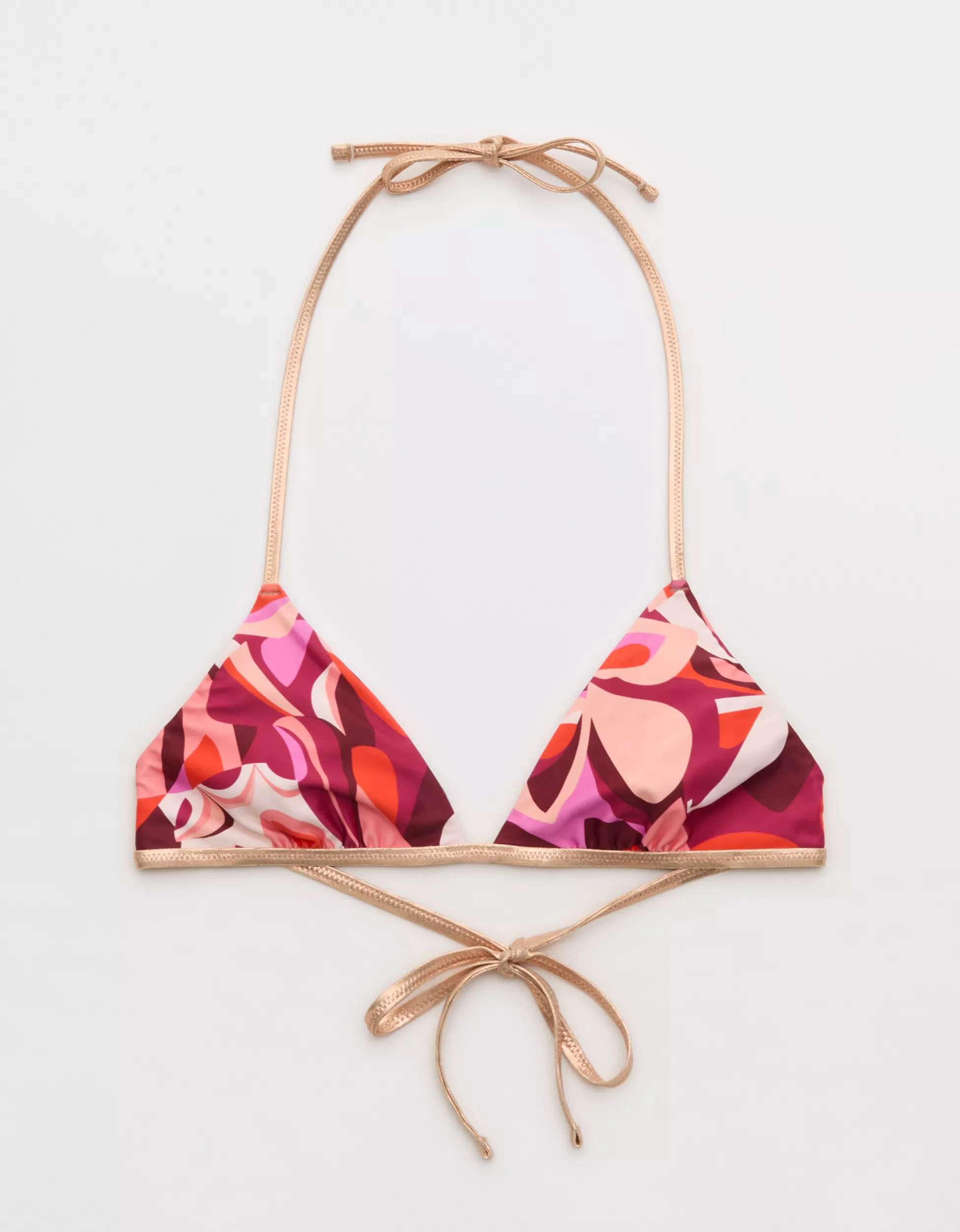 Aerie Reversible Metallic Binding Halter Triangle Bikini Top | Aerie
