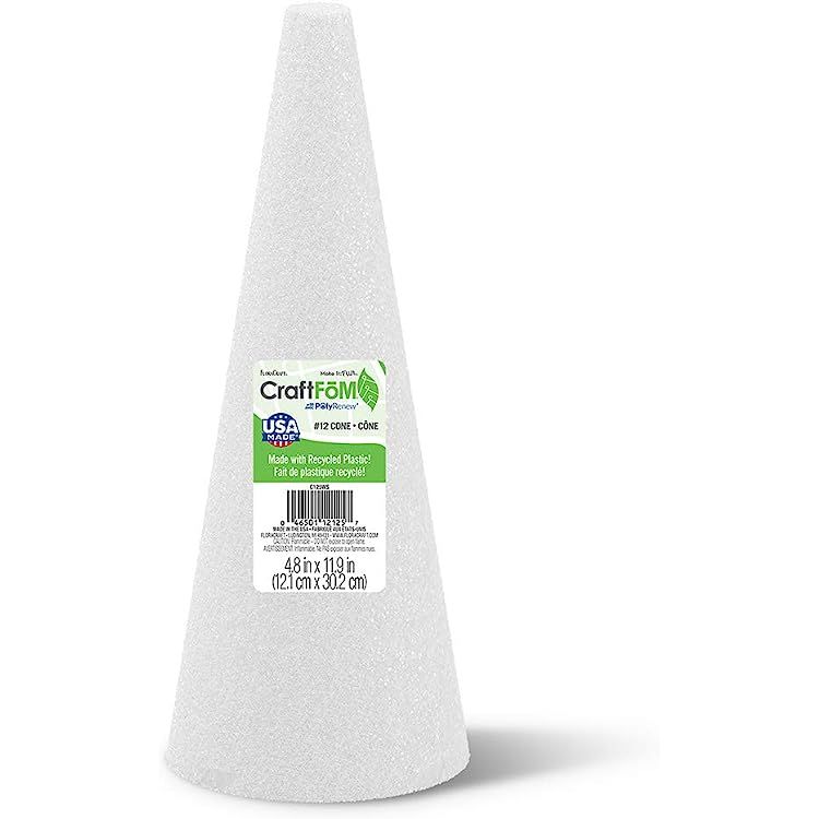 Bright Creations Foam Cones, Arts and Crafts Supplies (White, 5.25 x 14.5 in, 2 Pack) | Amazon (US)