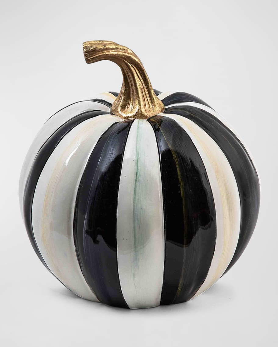 MacKenzie-Childs Courtly Stripe Glossy Pumpkin, Small | Neiman Marcus