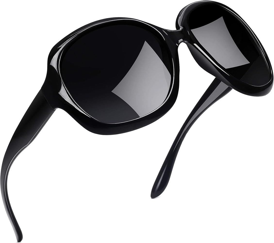 Polarized Sunglasses for Women Vintage Big Frame Sun Glasses Ladies Shades | Amazon (US)
