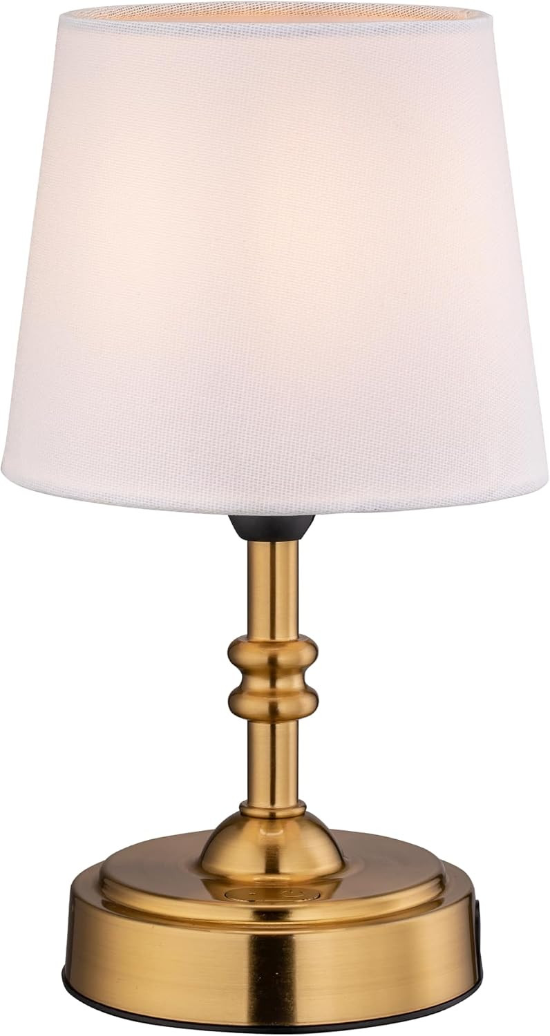 O’Bright Seraph mini – Cordless LED Table Lamp with Dimmer, Built-in Rechargeable Battery, 3-Level Brightness, Patio Table Lamp, Bedside Night Lamp, Ambient Light for Restaurant, Antique Brass | Amazon (US)