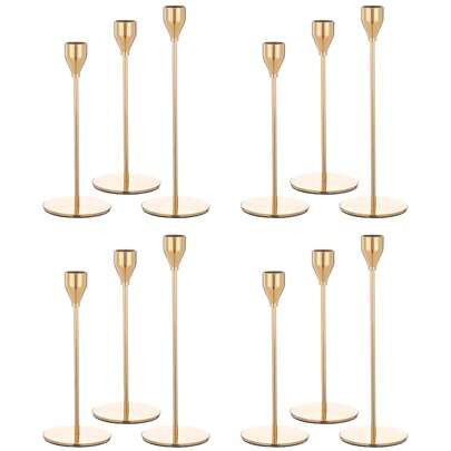 Set Of 12 Candlestick Holders, Candle Holder For Taper Candle, Fits 3/4 Inch Thick Candle&Led Candles Decorative Candlestick Holder For Home Decor, W | SHEIN