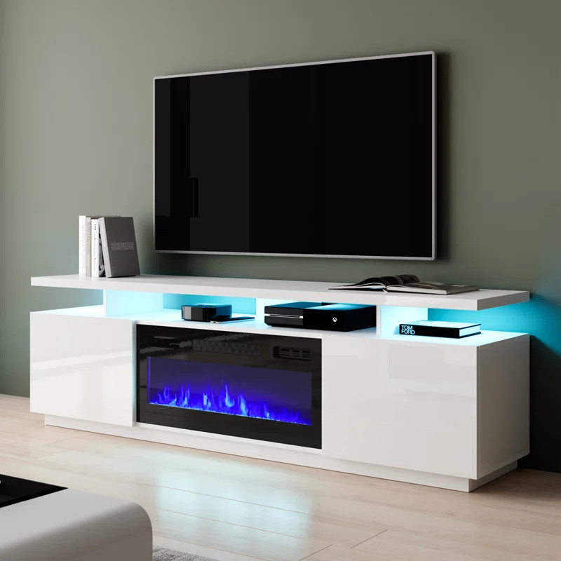 Burkard TV Stand for TVs up to 78" with Fireplace Included | Wayfair North America