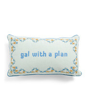 14x24 Needlepoint Gal With A Plan Embroidered French Knot Pillow | Throw Pillows | Marshalls | Marshalls