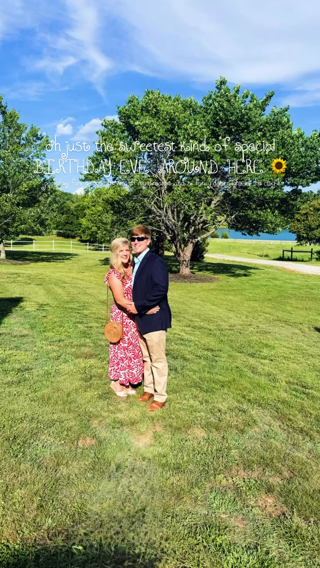 Just feeling so very blessed this “birthday eve” 🎉💐 - the love of my life , our precious babies, and the year we found the forever farm sweet farm 🚜 of our dreams 💭… thank you, Lord!!! 🥰☀️ #birthdayeve #blessingsuponblessings 

Pool day 💦 fun in the sun ☀️ with these water-lovin’ babies 👶🏼 of ours!!! 🩵 We love our pool so much & are so thankful for it!! 🇺🇸 One happy happy mama this “birthday eve” getting to spend this hot summer day 😎 at our favorite spot!!🌞#pooldaysarethebestdays 

And come along and do a “birthday eve” garden harvest with me!! 🧺 We are overflowing with farm fresh veggies y’all! 👩‍🌾 Veggies 🥗 upon veggies 🫑🍅🥒💛🌶️🫛🌿 y’all, so many beautiful wildflowers 💐 coming up 🤭, anddd my sunflowers 🌻 (my very favorite 🤩 flower 😍) are opening up, too!! 🌞 Just in time for my birthday 🎂 tomorrow 🎉 - so special!! 🥰 #gardenofmydreams 

Then, my precious parents came up to to watch the babies 👶🏼 and we got to go out for a special date night 🍽️ at our favorite spot in sparkle ✨city 🏙️ - just so thankful this “birthday eve” for this beautiful year and all the blessings upon blessings 🌻 it has brought with the love ❤️ of my life!!! 🥰 The most lovely birthday 🎂 dinner 🍽️ at the Piedmont Club with my love!! 😍 And they even brought out a candle 🕯️ and special dessert 🍨, too!! 😋 #mycupoverflows