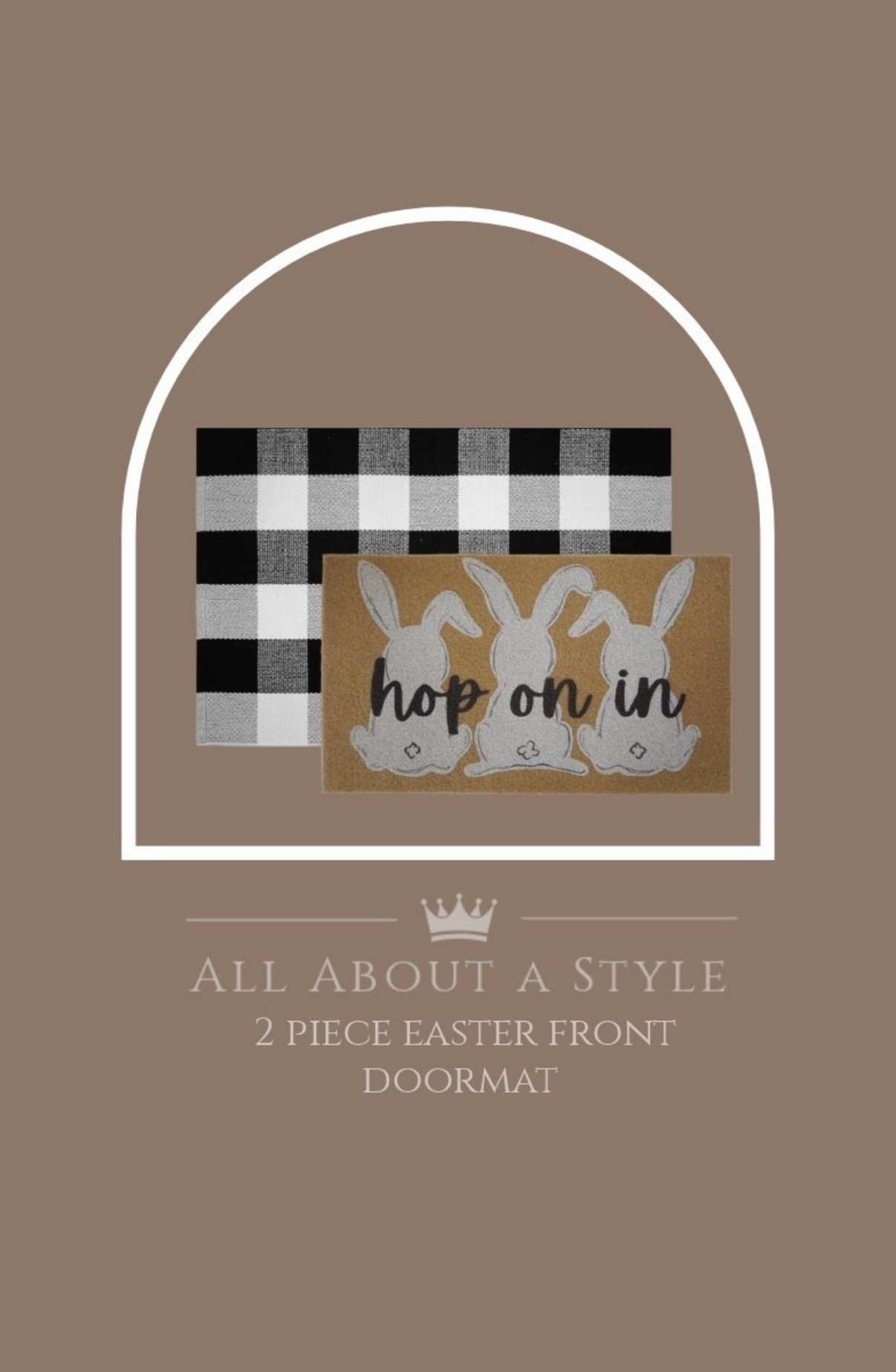 Hop intto Easter in style 🐰

This layered Easter doormat set adds the cutest festive touch to your front porch. The classic black & white plaid paired with the sweet bunny welcome mat makes your entry feel instantly warm and inviting for the season.

Tap to shop.'

#EasterDecor #SpringPorch #FrontPorchStyle #EasterReady #PorchDecor #HomeDetails
