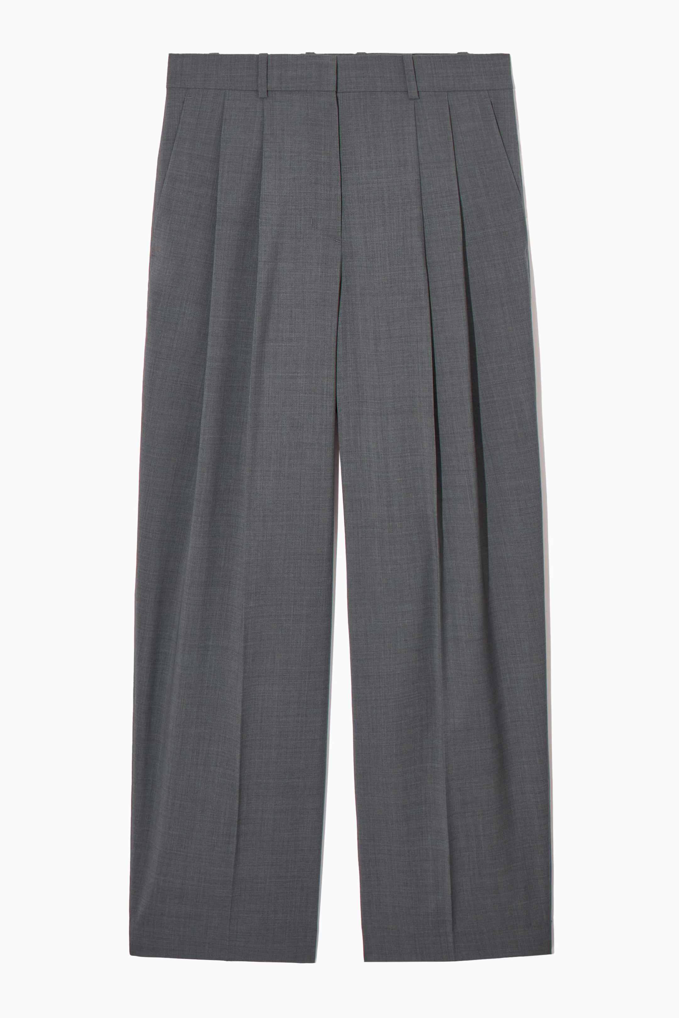 PANTALONES SASTRE PERNERAS ANCHAS LANA RELAXED FIT - GRIS JASPEADO | COS (EU)