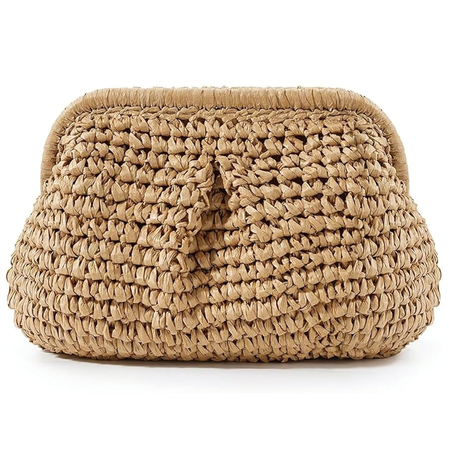 Straw Purse for Women, Beach Bag Summer Woven Clutch Purses, Cloud Crossbody Shoulder Bags Spring... | Amazon (US)