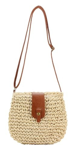 Solyinne Shoulder Bag for Women Straw Handbag Mini Summer Beach Crossbody Handwoven Beach Straw Bag | Amazon (US)