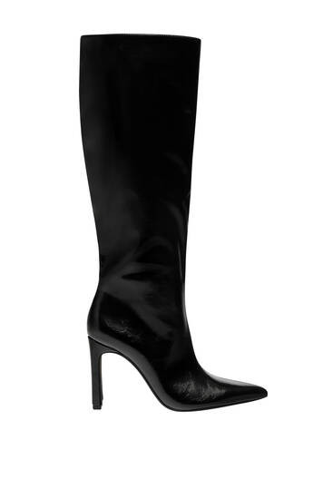 HIGH-HEEL KNEE-HIGH BOOTS | PULL and BEAR UK