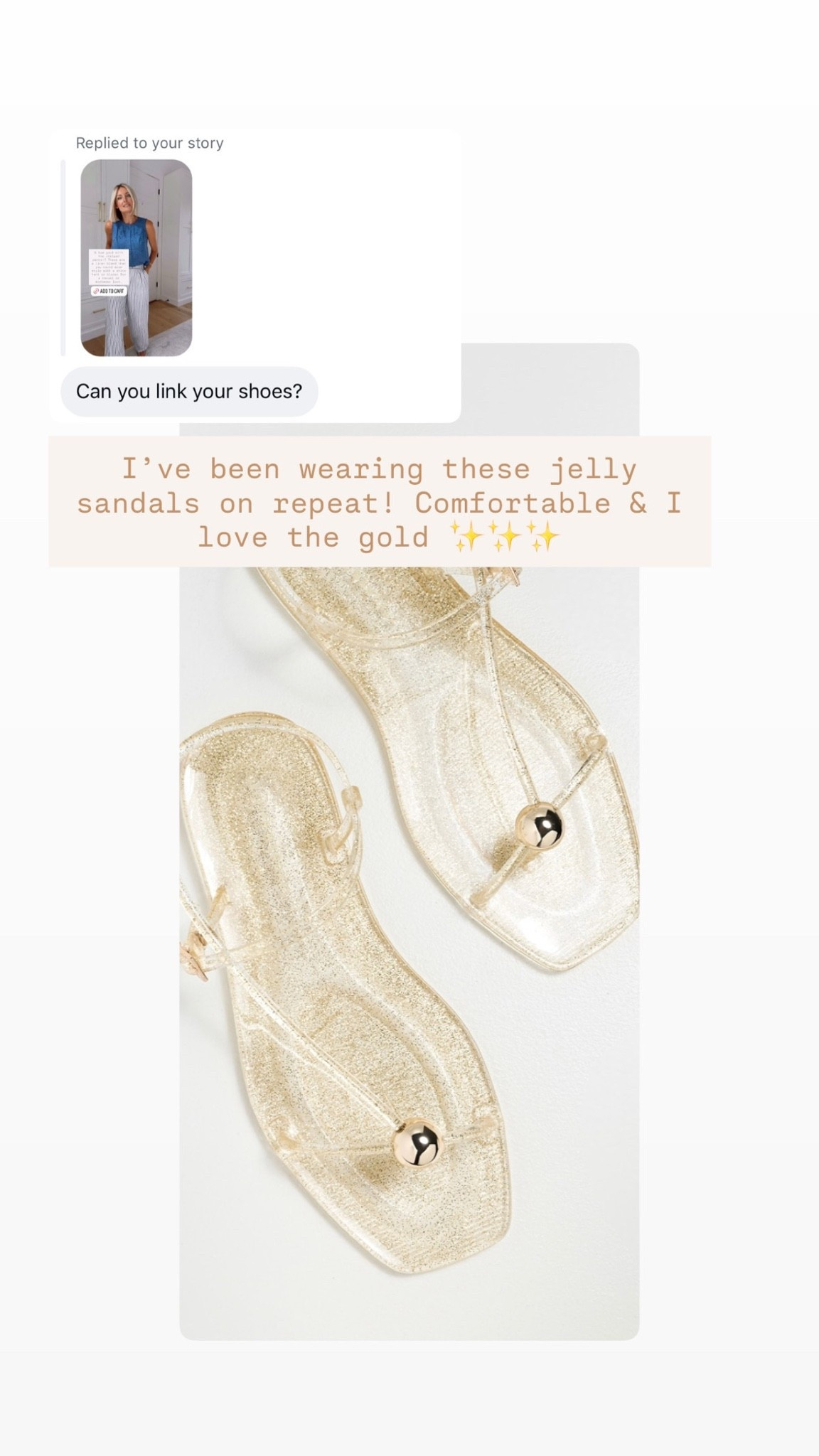 I’ve been wearing these jelly sandals non stop 👏🏼 they go with everything!

Loverly Grey, jelly sandals, jelly flats