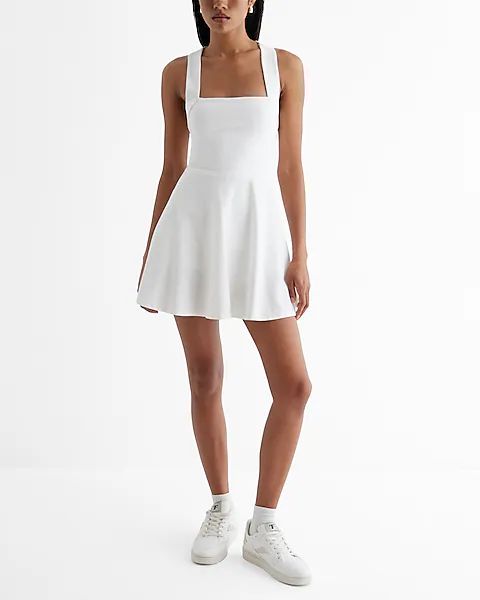 Luxe Comfort Body Contour Mini Fit and Flare Dress | Express