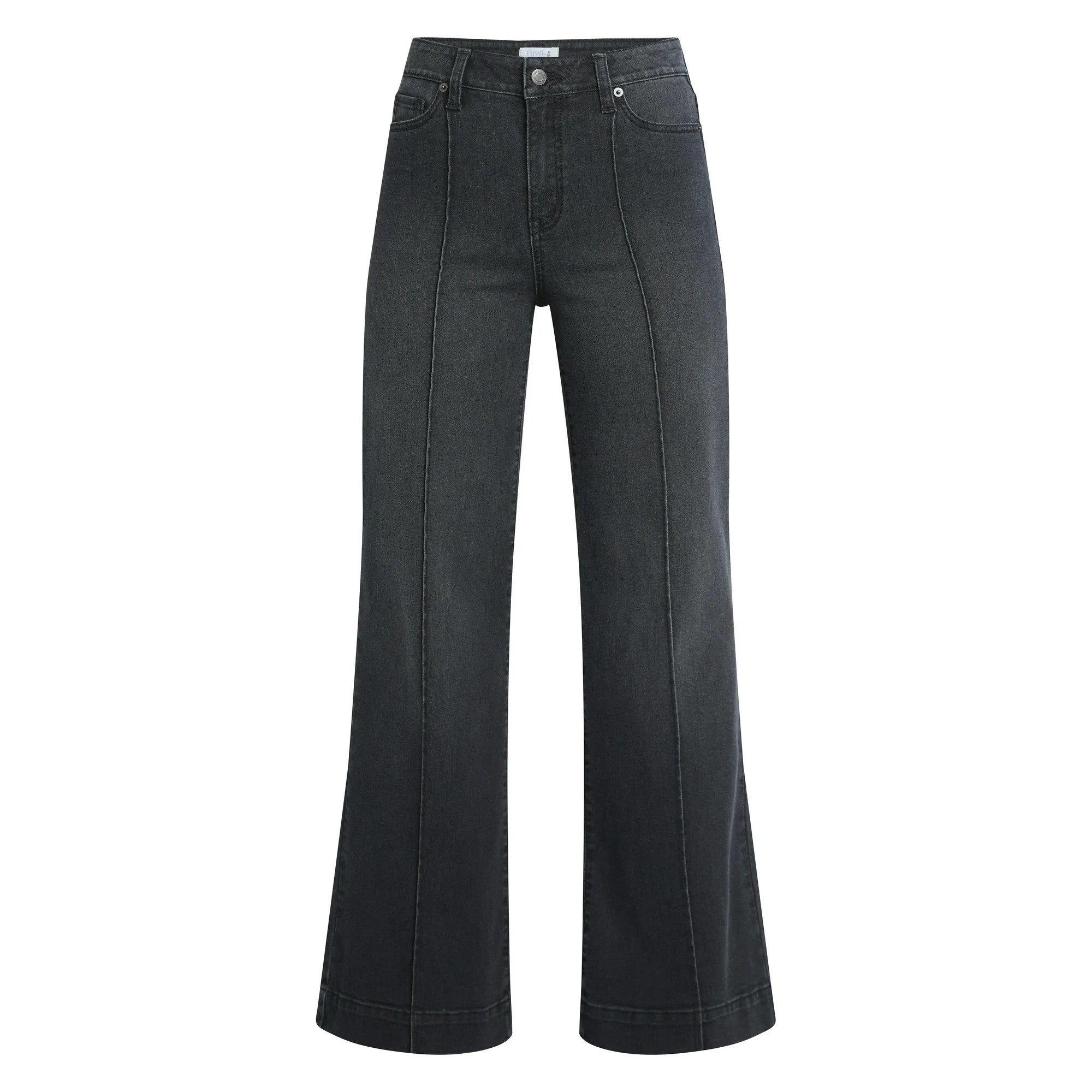 Time and Tru Women's Wide Leg Jeans with Seam Details, Available in Regular, Short, Long Inseams,... | Walmart (US)