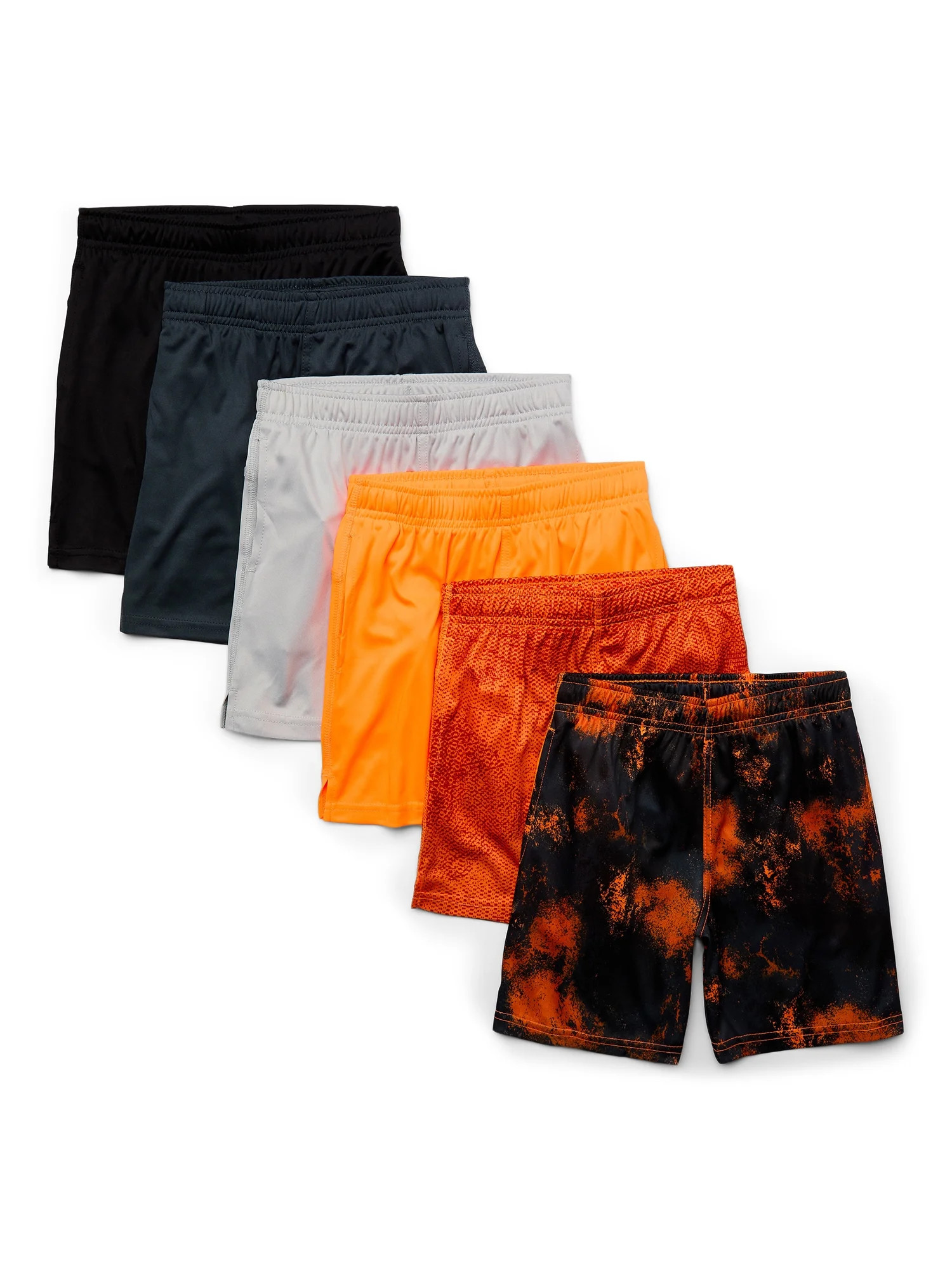 Athletic Works Boy's Active Performance Shorts, 6-Pack, Sizes 4-18 & Husky | Walmart (US)
