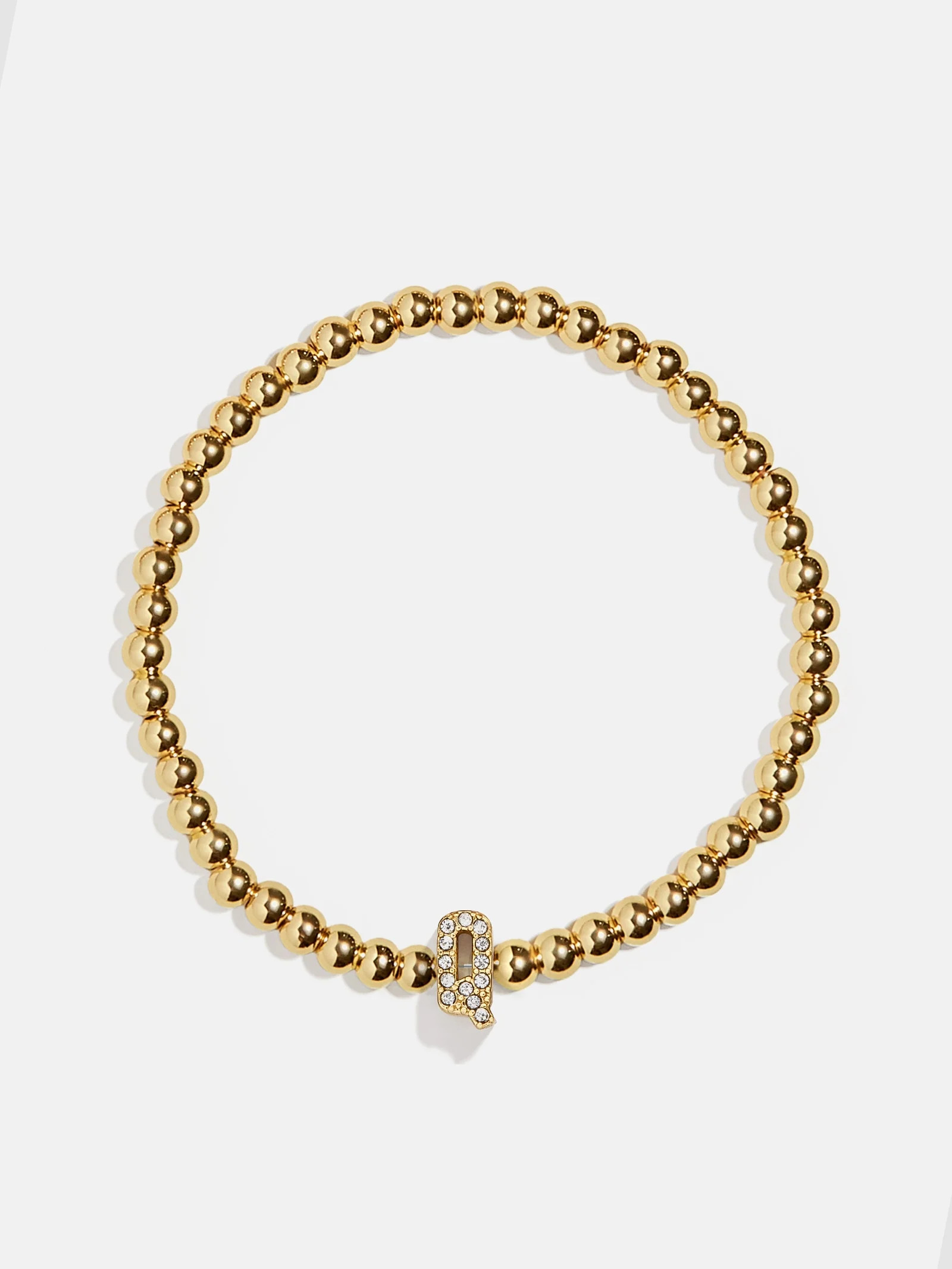 Initial Pisa Bracelet - Pavé Vertical - Gold / Q | BaubleBar