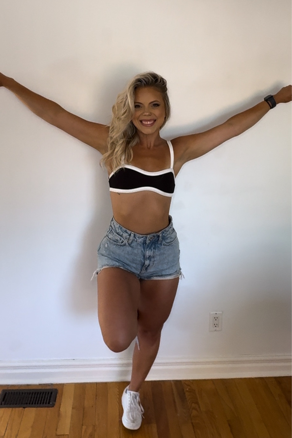 summer fit #summer #shein #zara #denimshorts #croptop #bralette #casual 

#LTKcanada #LTKshoes