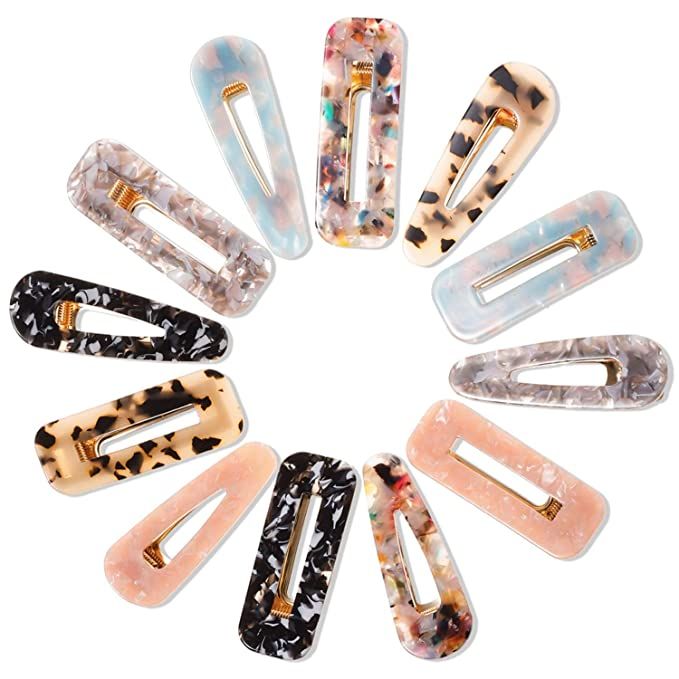 Cridoz 12 Pcs Acrylic Resin Hair Barrettes Hair Clips for Women Hair Accessories | Amazon (US)