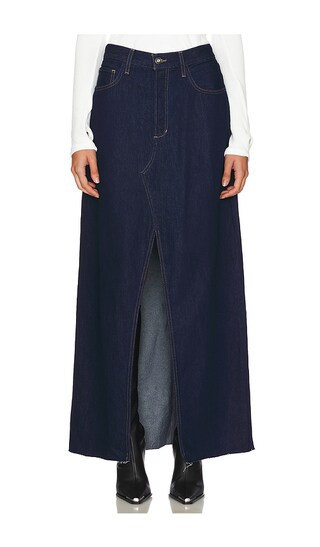 Favorite Daughter The Sunny Maxi Skirt in Denim-Dark. - size 32 | Revolve Clothing (Global)