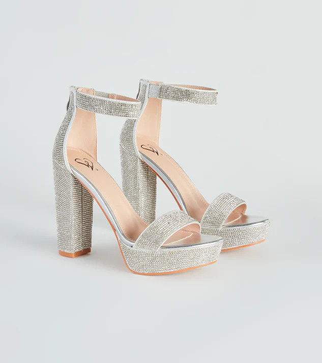 Stroke Of Midnight Rhinestone Heels | Windsor Stores