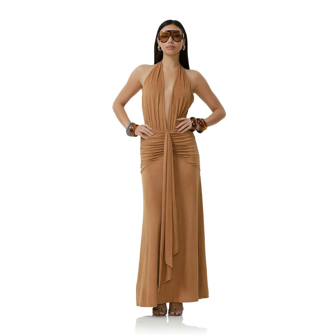 Heidi Suede Dress - Caramel | ShopAFRM