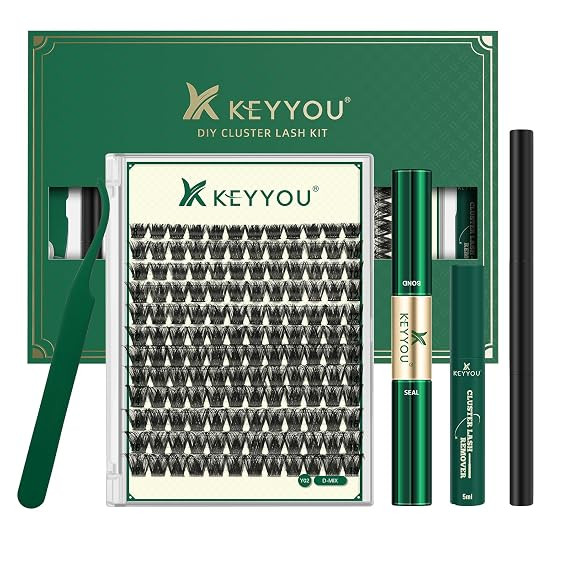 KEYYOU Lash Clusters Kit Thick Lash Extension Kit Volume for Dramatic Glam | Plush Volume that St... | Amazon (US)