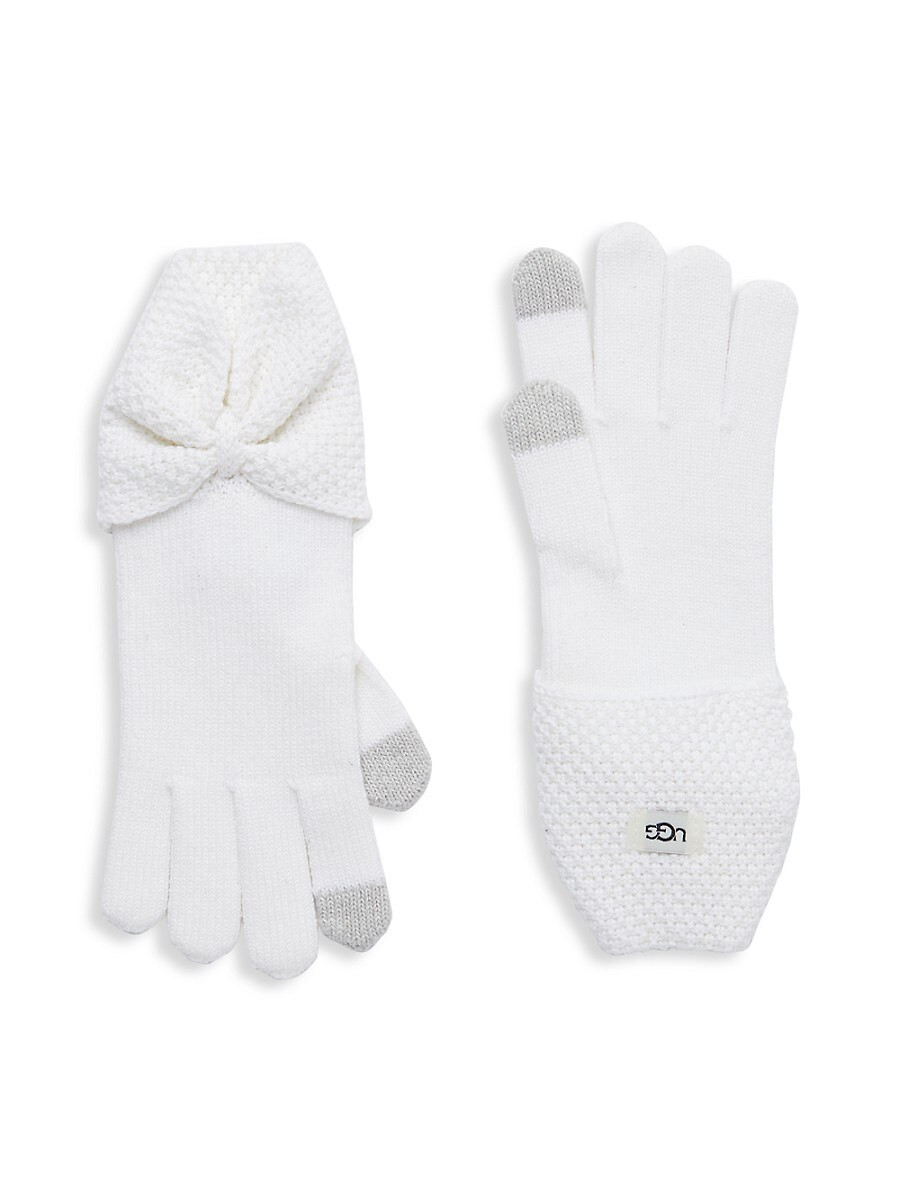 Ugg Women's Bow Wool Blend Tech Gloves - Ivory | Saks Fifth Avenue OFF 5TH