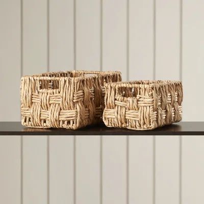 2 Piece Metal Wicker Basket Set | Wayfair North America