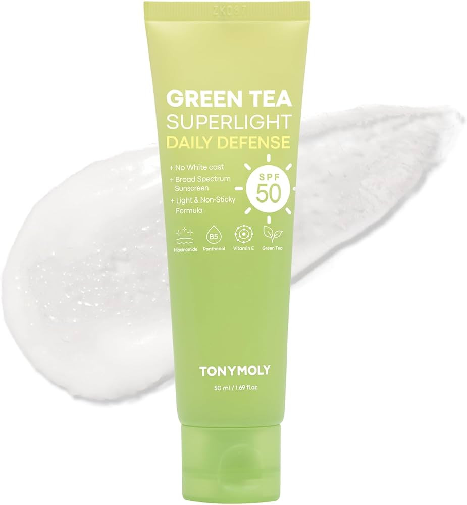 TONYMOLY Green Tea SPF 50 Sunscreen, Lightweight Korean Sunscreen for Face, Non-Greasy & No White... | Amazon (US)