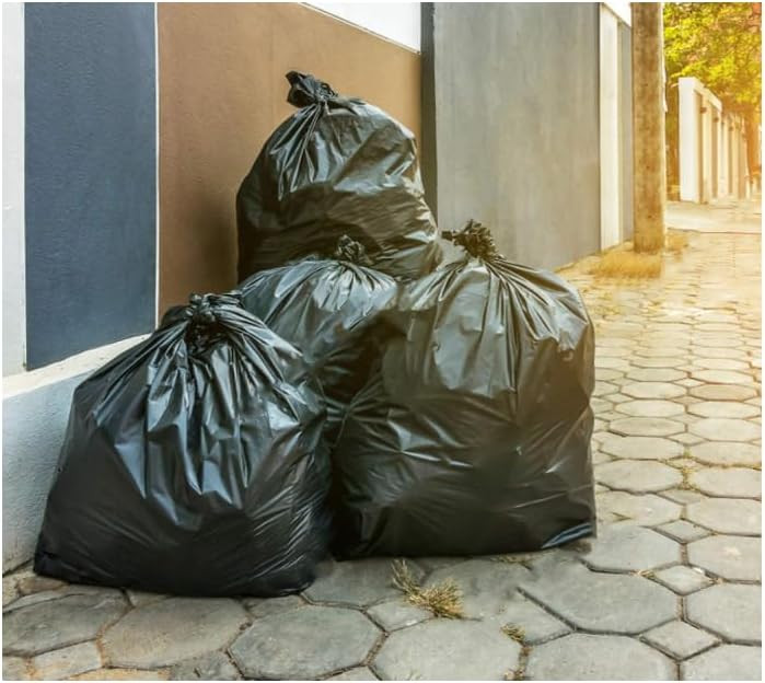 Trash Bags, 55-60 Gallon Garbage Can Liners for Office, Breakrooms, Restrooms, 10 Pcs, Black | Amazon (US)