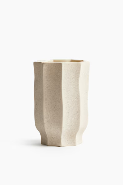H & M - Stoneware Vase - Beige | H&M (US + CA)