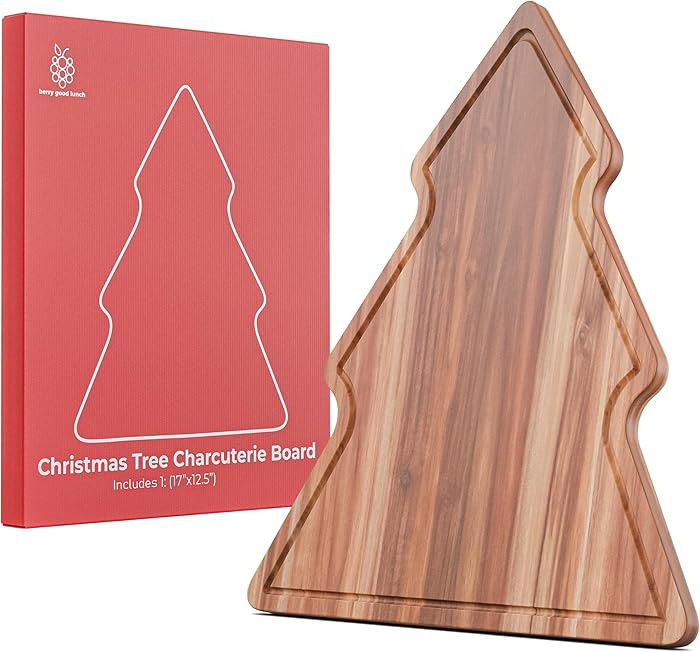 New – Christmas Tree Charcuterie Board – Acacia Wood Christmas Cutting Board (17x12.5in) Holi... | Amazon (US)