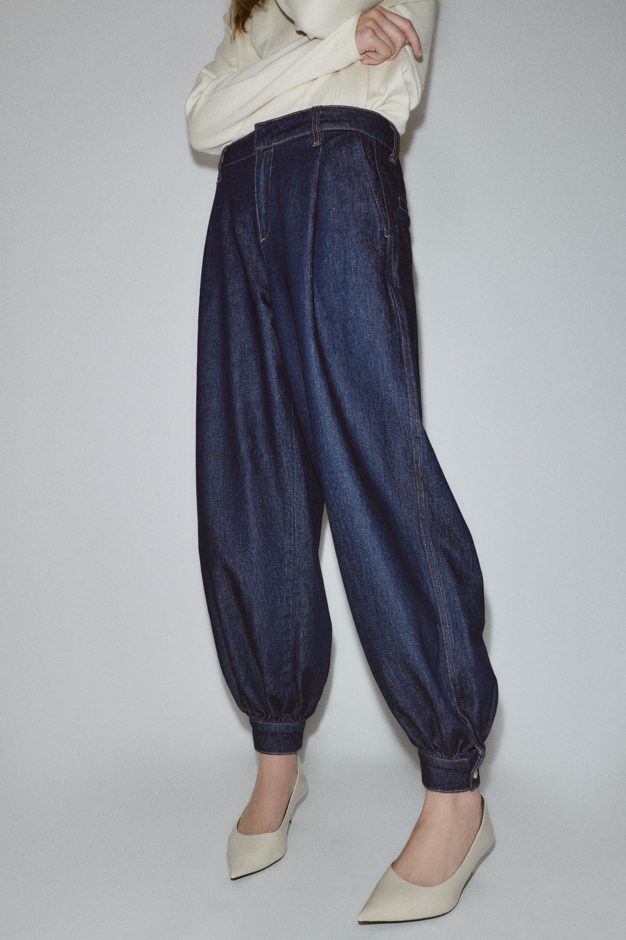 PUFFY DENIM PANTS | Zara US