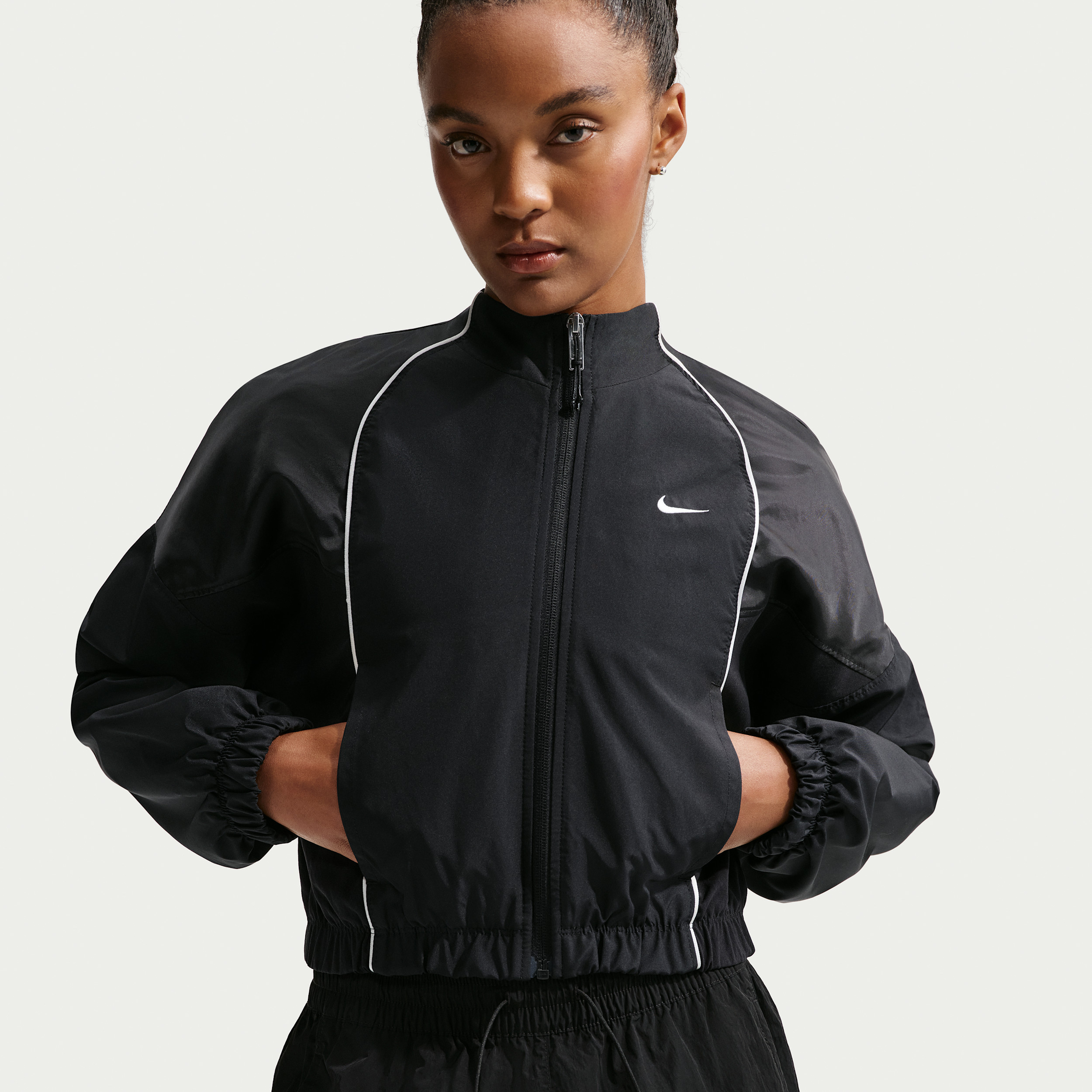 Women's Nike Sportswear Shrunken Track Jacket in Black | IF0216-010 | Nike (US)