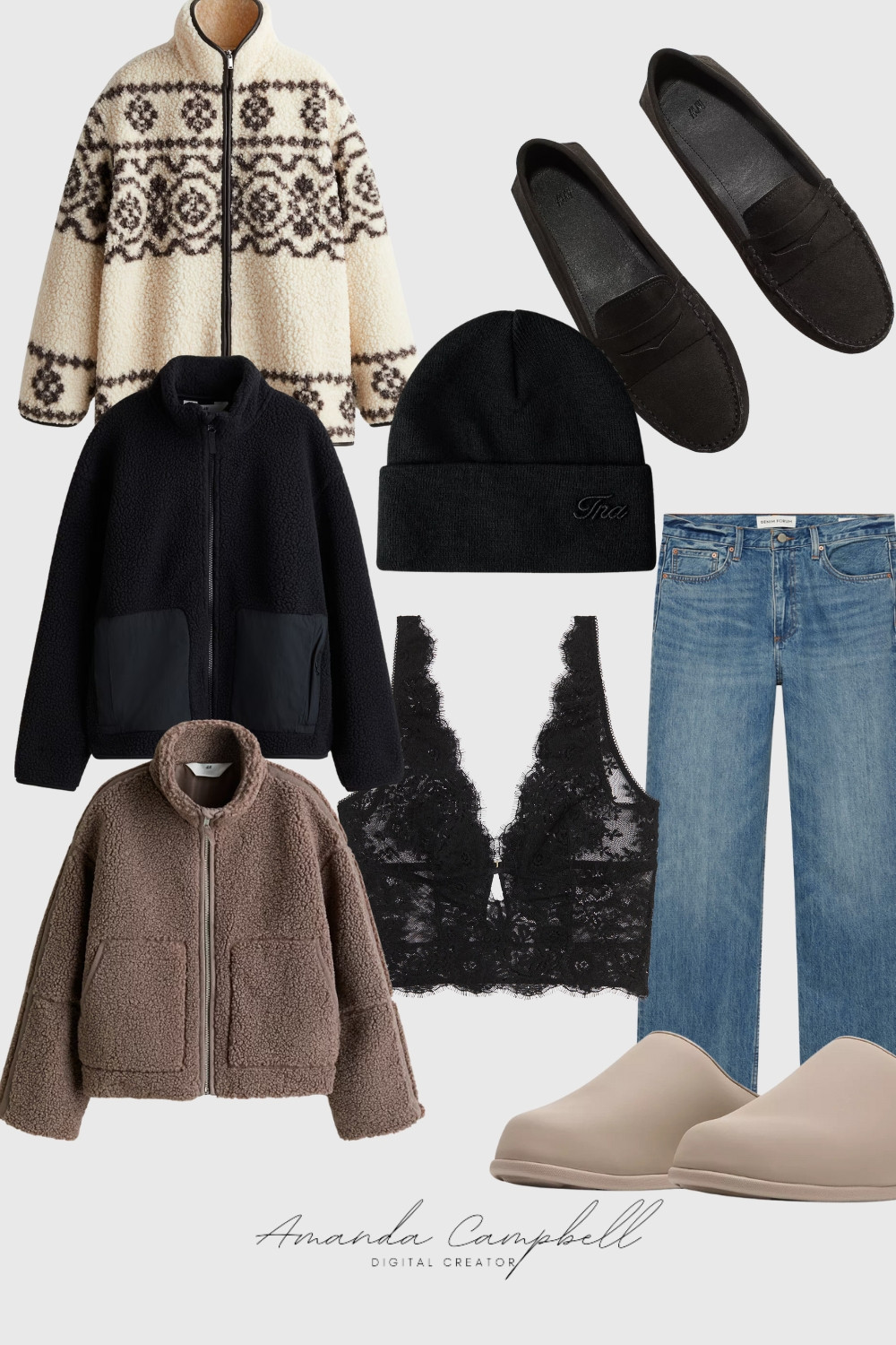 Cozy Season Capsule Edit

All the textures. All the neutrals. This winter lineup is giving elevated comfort — think cozy sherpa jackets, laid-back denim, soft beanies, and minimal slides.
Perfect for errands, coffee runs, or layering for that effortless “cool-girl” winter vibe.

🛍 Shop the full capsule on my LTK: @mommyis_losingit

#LTKWinter #LTKStyle #AritziaFinds #CozyOutfitInspo #NeutralOutfits #WinterWardrobe #LTKCapsuleWardrobe #CasualWinterOutfits #MinimalStyle #AmandaCampbellLTK #LTKUnder100 #StreetStyle #WinterEssentials #CanadianStyle 

 