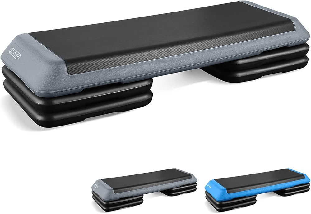 CAPHAUS 43'' Step Platform Adjustable Fitness Aerobic Stepper 4" - 6" - 8" Non-Stick Surface with... | Amazon (US)