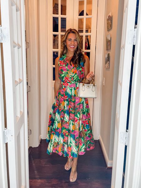 This beautiful tropical wrap dress is so perfect for this time of year and all those upcoming summer vacations.  Runs tts

#LTKStyleTip #LTKParties #LTKSeasonal