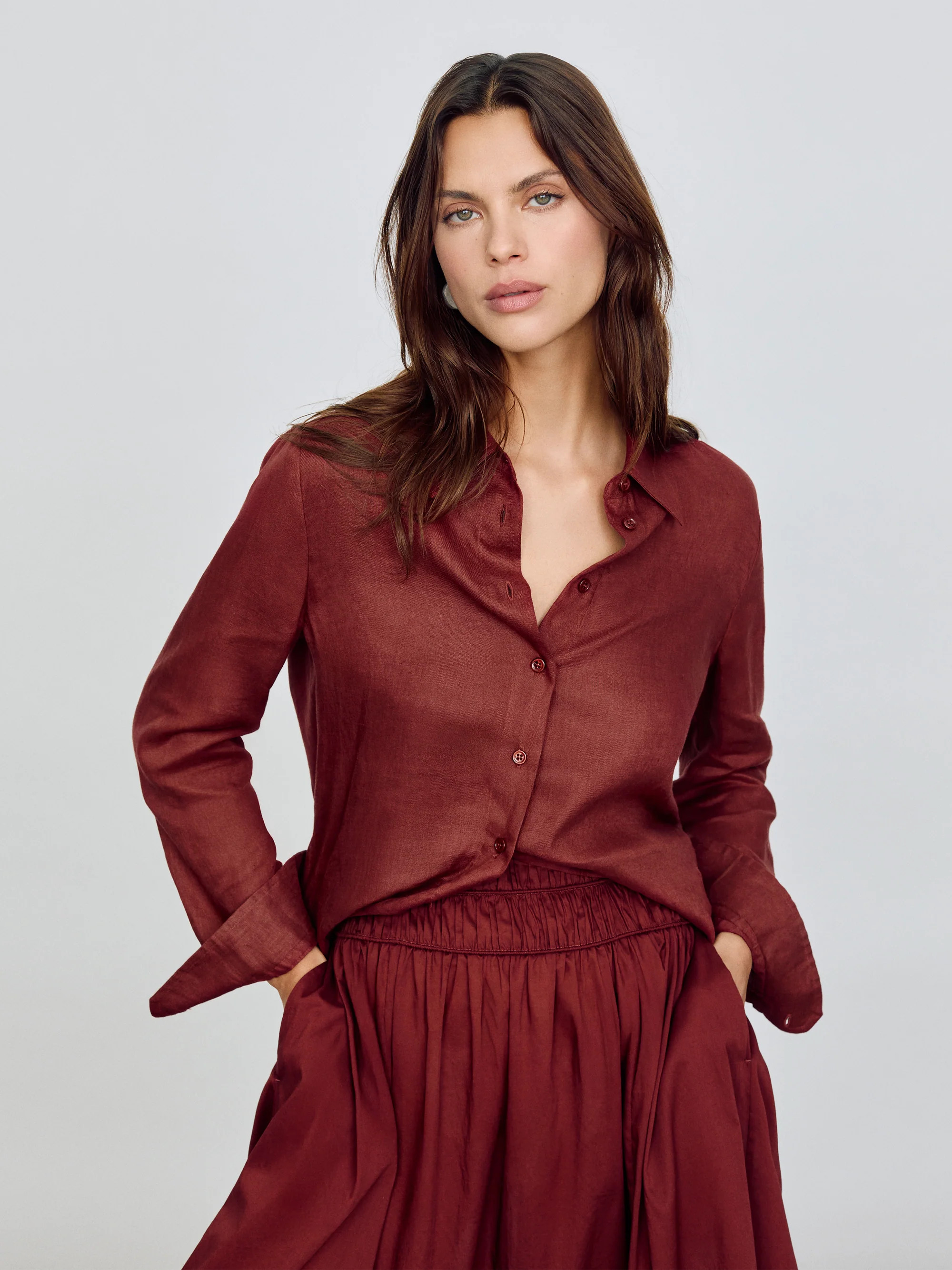 Linen Shirt | Red | Jigsaw (UK)
