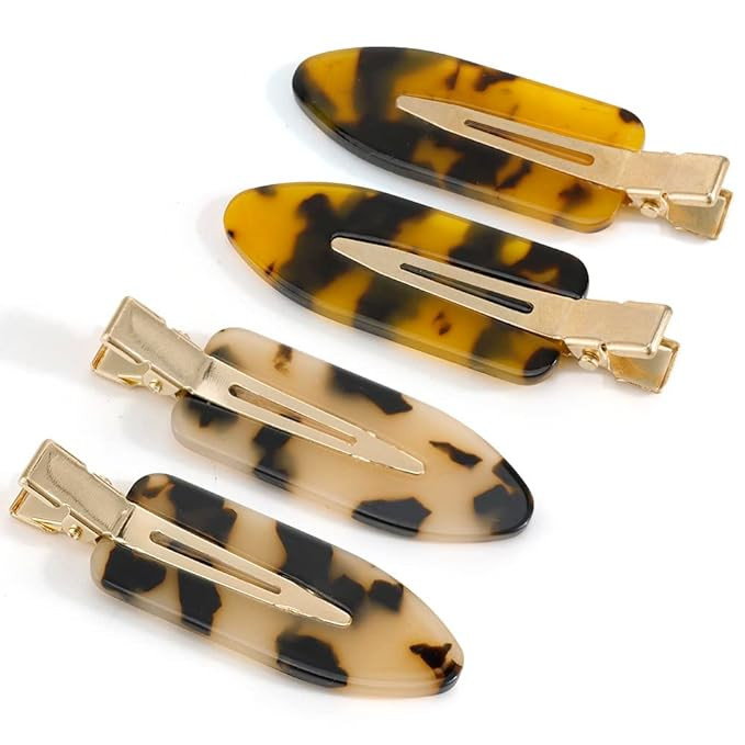 Canitor Hair Clips for Styling Sectioning No Bend Hair Clips 4Pcs Creaseless Hair Clips Small Cur... | Amazon (US)