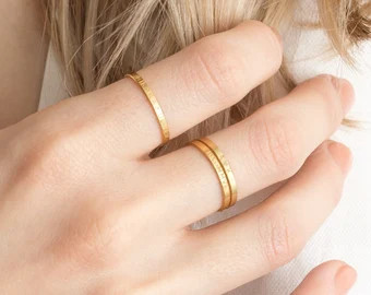 Personalized Stacking Rings  Dainty Stacked Name Rings  | Etsy | Etsy (US)