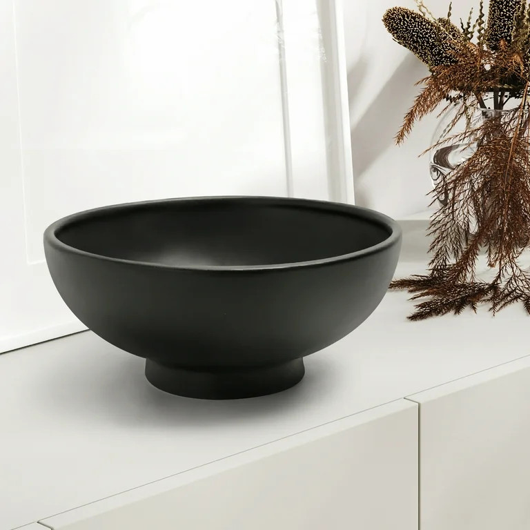 Better Homes & Garden Matte Black Round Ceramic 9.4" Decorative Bowl | Walmart (US)
