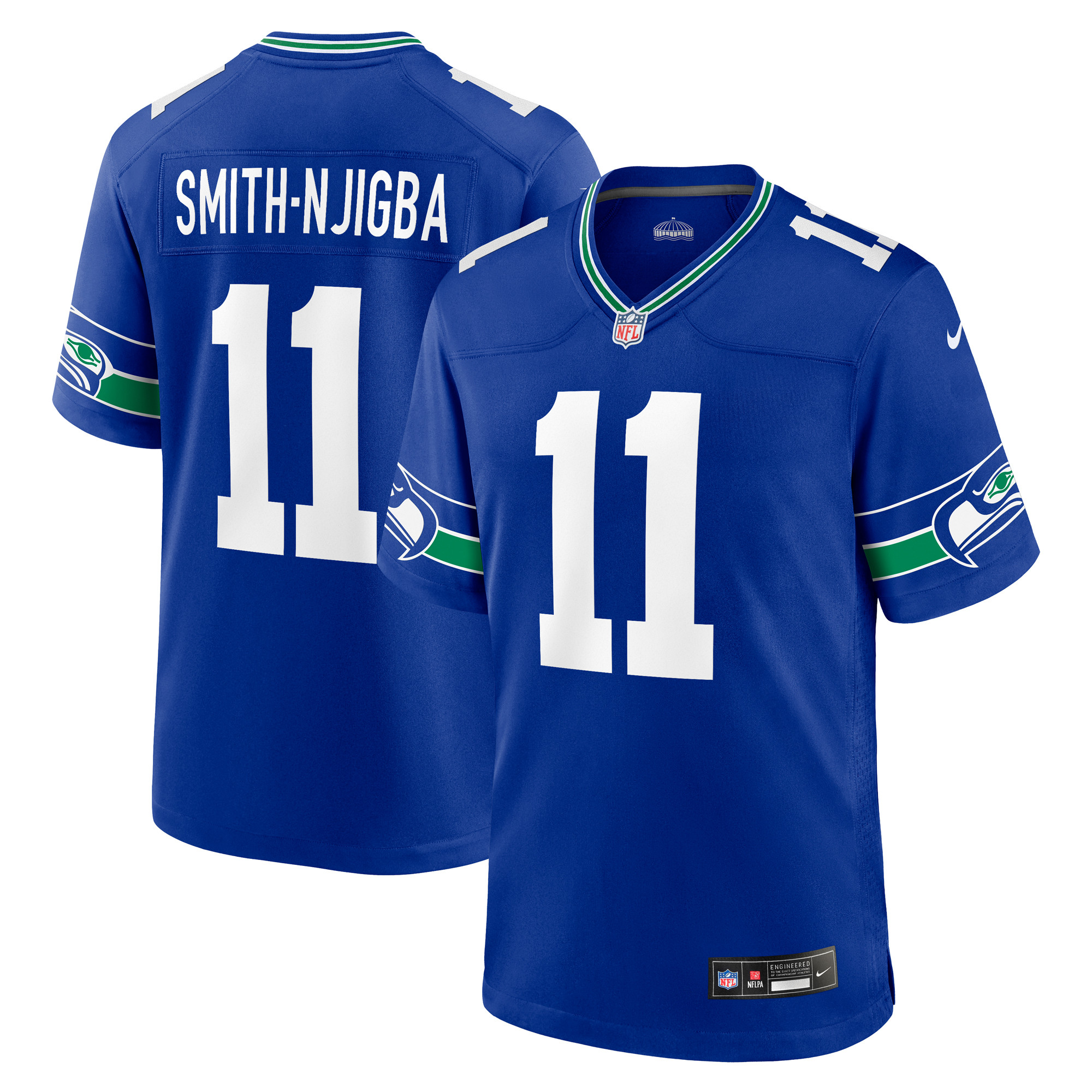 Men's Nike Jaxon Smith-Njigba Royal Seattle Seahawks Throwback Player Game Jersey | Fanatics