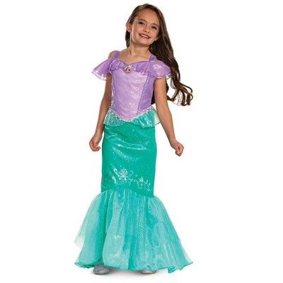Kids' Deluxe Disney Princess Ariel Halloween Costume Dress | Target