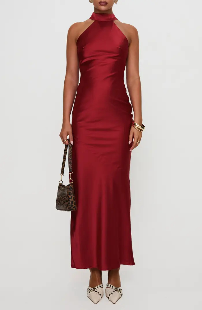 Mordecai Tie Back Satin Maxi Dress | Nordstrom