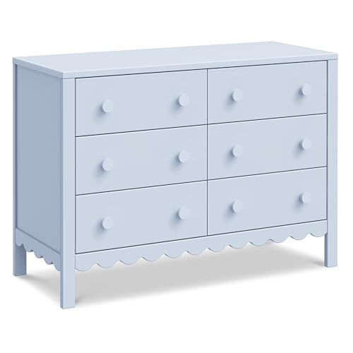 daVinci Sammy Scallop 6-Drawer Dresser in Powder Blue | Amazon (US)