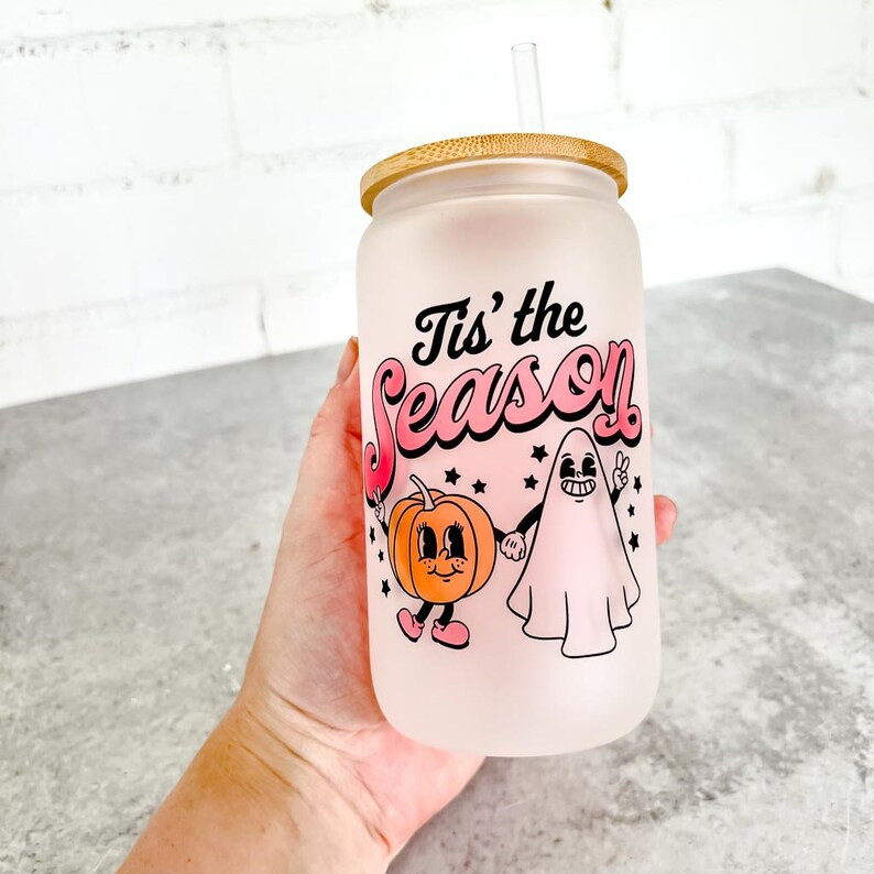 Halloween Pumpkin Ghost Beer Can Glass | Soda Can Glass | Iced Coffee Glass Coffee Cup | Hallowee... | Etsy (US)