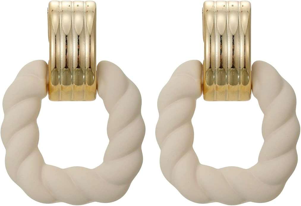 Rectangle Earrings for Women, Acrylic Square Earrings Twisted Geometric Statement Earrings | Amazon (US)