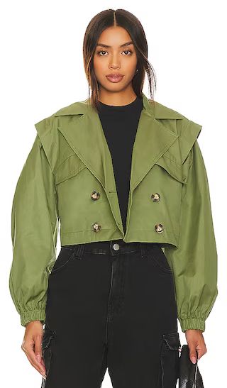 x REVOLVE Looking Glass Trench Coat in Loden Green | Revolve Clothing (Global)