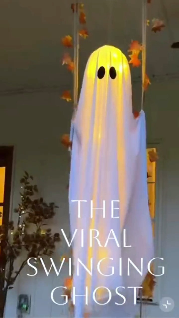 Okay, this hanging swinging ghost is going VIRAL for a reason 👻✨ it’s literally the cutest Halloween decor I’ve seen. the little swing detail + maple leaf accents make it feel so unique and Pinteresty, and the soft LED glow at night?? obsessed 🎃🕯️

It adds the perfect touch of spooky without being scary—just cozy, cute, and aesthetic. such an easy way to make your porch stand out this fall 🍂

Perfect if you want your Halloween decor to feel more chic + minimal instead of over-the-top spooky #HalloweenDecor #HangingGhost #GhostSwing #SwingingGhost #HalloweenPorch #FrontPorchDecor #AmazonFinds #EtsyFinds #AmazonHalloween #HalloweenInspo #FallDecor #FallOutdoorDecor #CozyHome #HomeDecorIdeas #PorchDecor #SpookySeason #AestheticDecor #LTKHome #LTKFinds 

 #LTKSeasonal #LTKHome #LTKSaleAlert